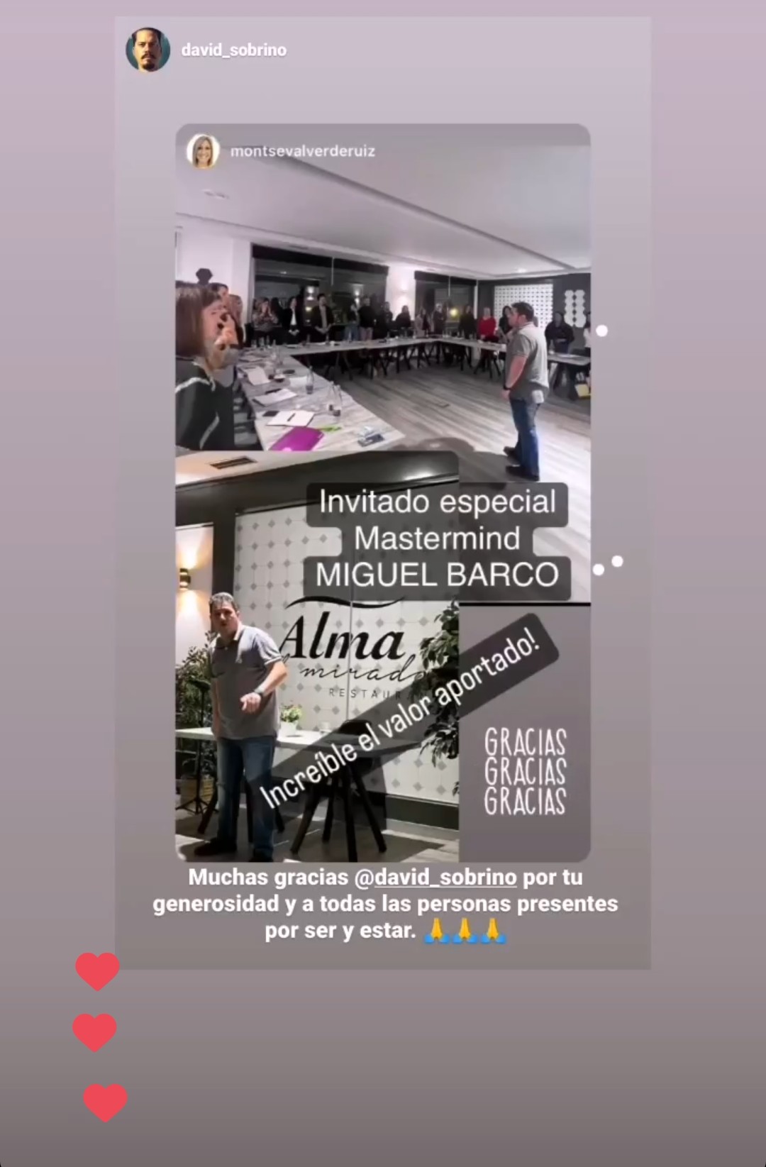 Historia original de David Sobrino con Miguel Barco impartiendo una sesión