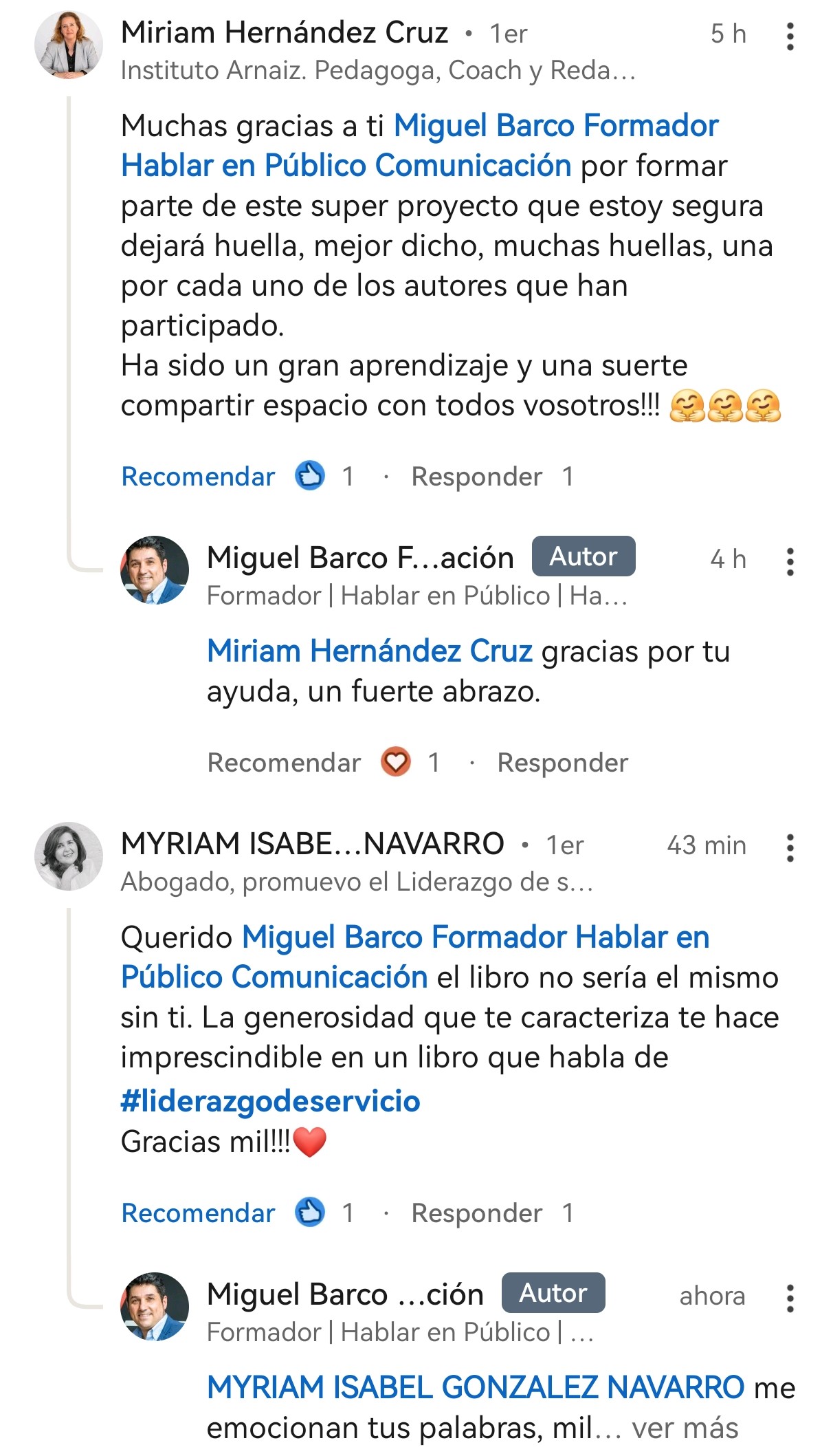 Testimonios originales de Miriam Hernández y Myriam González